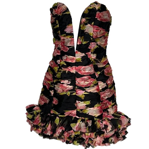 House of CB Dresses & Skirts - House Of CB Women's Size Large Magnolia Rose Print Strapless Mini Dress